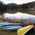 Canoes at Mirror Lake NC