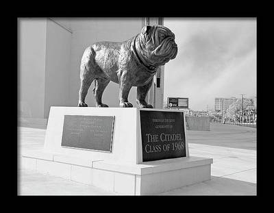 Bulldog Statue at Johnson Hagood Stadium and Its Meaning in Photography Prints